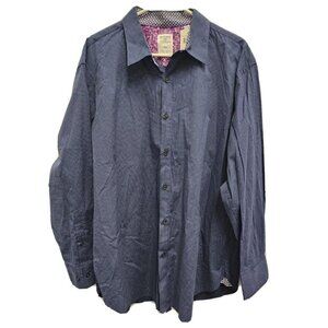 SOCIETY Of Threads Mens Slim Fit Shirt XXL Blue Long Sleeve Button Front NEW